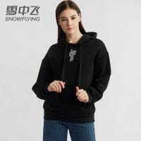 SNOW FLYING/雪中飞2019情侣款女运动休闲宽松卫衣长袖连帽外套