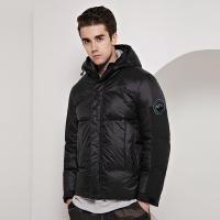 雪中飞2019新款男装秋冬时尚个性拼色修身加厚连帽青年短款羽绒服男