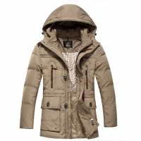 大羽清仓中老年秋冬男士羽绒服短款加厚大码男装连帽外套9617