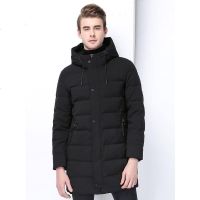 大羽羽绒服男中长款连帽2018冬季新款韩版加厚中长款青年外套801