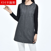 2018春季新款女装通勤ol羊毛打底外穿中长款马甲背心女清仓0904
