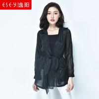 2018春季新款春装纱收腰系带透视性感防嗮衣薄上衣外套女清仓0169