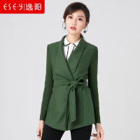 清仓2018春季新款时尚羊毛中长款腰带毛呢子外套针织开衫长袖0773