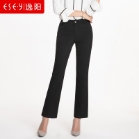 2018秋季新款直筒裤女黑色韩版弹力显瘦微啦长裤女70272