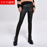 2018春季新款修身显瘦百搭PU紧身打底小脚裤皮裤子女潮酷5165