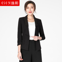 2018秋季新款一粒扣西装五分袖上衣外套职业修身气质淑女清仓0228
