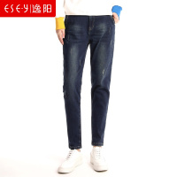 女裤2018秋冬新款加绒保暖牛奶波比牛仔玉米裤