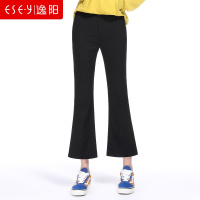 女装2018秋季新款黑色休闲宽松百搭欧美微喇裤气质OL喇叭裤女5311
