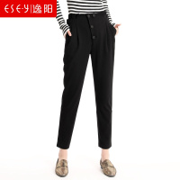 秋季新黑色休闲裤档裤女