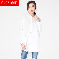 2018春秋新款时尚雪纺淑女长款衬衫/长袖连衣裙女1616K