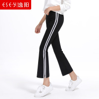 秋装女2018新款宽松九分阔腿微喇运动时尚学生裤女
