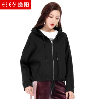 女装秋季宽松连帽卫衣上衣外套