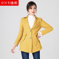清仓2018春夏新款女装西装领2粒扣羊毛呢子外套大衣女妈妈0805_3