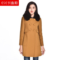女装2018秋冬新款羊毛呢子大衣毛领宽松中长款上衣1241