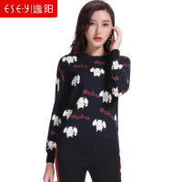 女装秋季新款圆领长袖T恤上衣