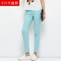 春九分裤小脚铅笔裤大码女裤高腰弹力胖mm休闲裤子0025