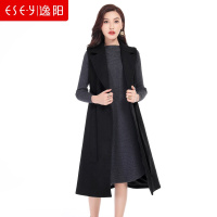 长款毛呢子气质系带收腰马甲外穿上衣无袖2019春秋女厚70244