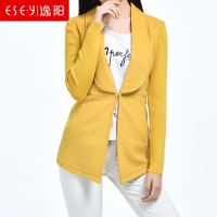 2019春季羊毛收腰长袖一粒扣针织呢子外套上衣女装0972