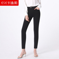 高腰显瘦紧身小脚百搭黑色弹力打底裤女外穿2019春新款女裤子5116