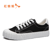 红蜻蜓女鞋秋季新款时尚舒适平底休闲鞋韩版百搭学生帆布鞋女