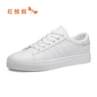 红蜻蜓情侣鞋新款韩版百搭平底休闲鞋系带网红小白鞋