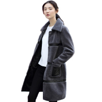 兰奥2018秋季新款 海宁羊剪绒皮草中长款 优质皮草韩版修身女士外套