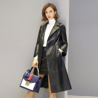 女款简约收腰真皮绵羊皮单皮大衣