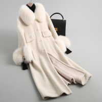 女款气质狐狸毛口复合皮毛一体羊毛小颗粒皮大衣