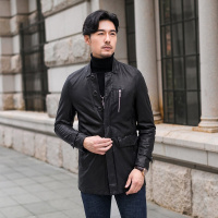 男士简约单排扣真皮绵羊皮皮衣
