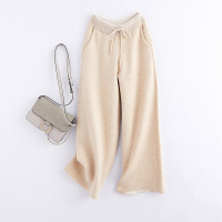 2018秋冬女式时尚百搭针织抽绳长裤