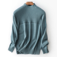 女式时尚宽松圆领包芯纱毛呢衫