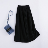 2018秋冬新款女式高腰针织长裙