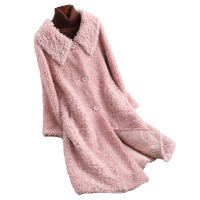 卡拉卷复合皮毛一体羊剪绒大衣羊毛皮草长款外套女