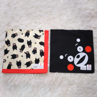 日本进口 酷MA萌（KUMAMON） 熊本熊纱布毛巾 全棉 四季通用 卡通图案 黑白款 黑色款