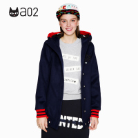 a02商场同款立体猫耳简约排扣中长款外套女DES6C0B91JK