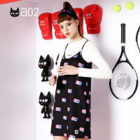 a02商场同款玩趣卡通印花两件套吊带直筒连衣裙D1S1A0111DR