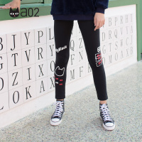 a02商场同款可爱字母图案个性潮流针织打底裤D2S6C0041PN