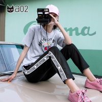 a02新款简约宽松个性绑带学生校服裤休闲裤女潮DTT1A0161PN