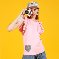 a02新款少女减龄ins超火口袋花边chic背心T恤女夏DTT2E0111KT