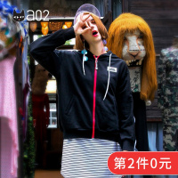 a02新款春秋短款连帽拉链宽松显瘦运动休闲外套女DTT5A0701KT