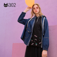 a02新款春秋韩版大口袋连帽宽松显瘦牛仔外套女DTT5A0081JK