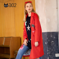 a02新款韩版秋冬学生中长款加厚毛呢外套大衣女DTT6C0331CT