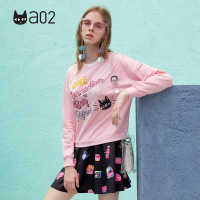 a02新款春秋大码宽松拼接收腰假两件长袖连衣裙女D1S1A0221DR