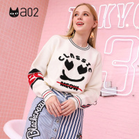 a02商场同款个性休闲圆领潮流开衫时尚女士针织衫D1S6C1521ST