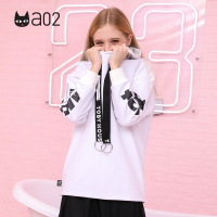 a02新款秋冬时尚字母印花个性抽绳连帽宽松卫衣女DTT6D0211KT