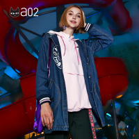 a02新款少女卡通印花简约宽松牛仔夹克外套DTT1A0071JK