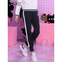 a02新款春款街头风侧边条纹裤腿松紧束口休闲裤女DTU1A0151PN