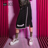 a02新款春秋印花不规则中长款半身裙过膝裙子女DTT5A0861SK