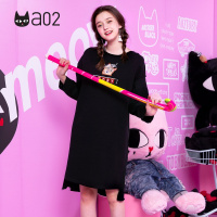 a02商场同款简约少女清新萌猫毛边卫衣裙连衣裙D1T3A0051DR