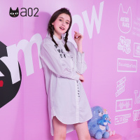 a02商场同款A.PLUS个性潮流BF风宽松中长款衬衫裙D9T1B0151DR